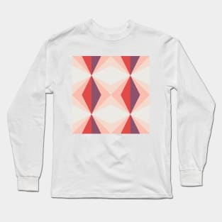 Retro Geometric Diamond Pattern Long Sleeve T-Shirt